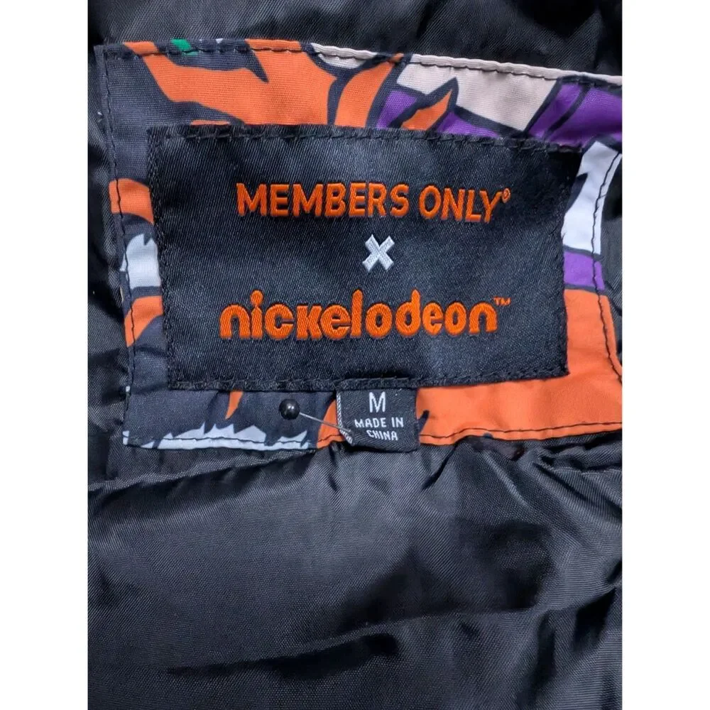 Members Only Nickelodeon Collaboration Hooded Jacket Mens Medium Lightweight